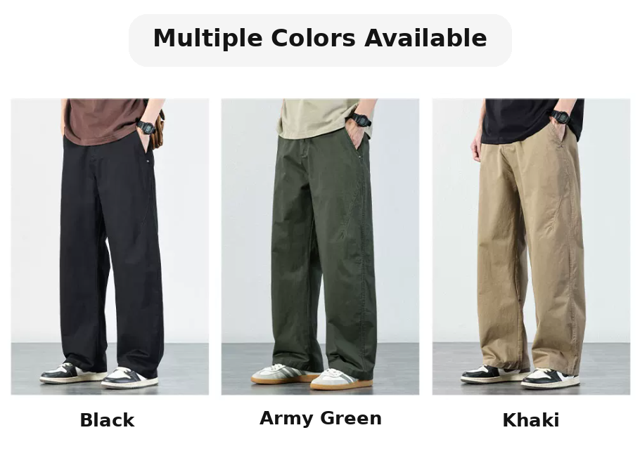 Draped Wide-Leg Cotton Pants
