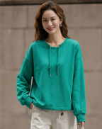 DME Style crewneck sweatshirt for women in cotton blend