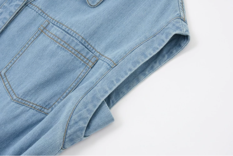 Washed Denim Sleeveless Dress