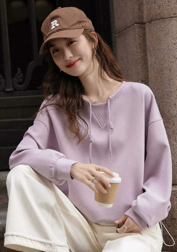 DME Style crewneck sweatshirt for women in cotton blend