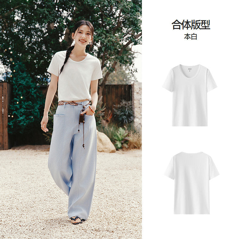 U-Neck Drop-Shoulder Tee