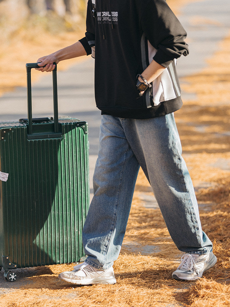 Draped Wide-Leg Jeans