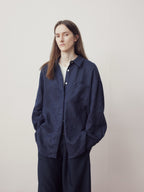Lyocell Linen Drop-Shoulder Shirt