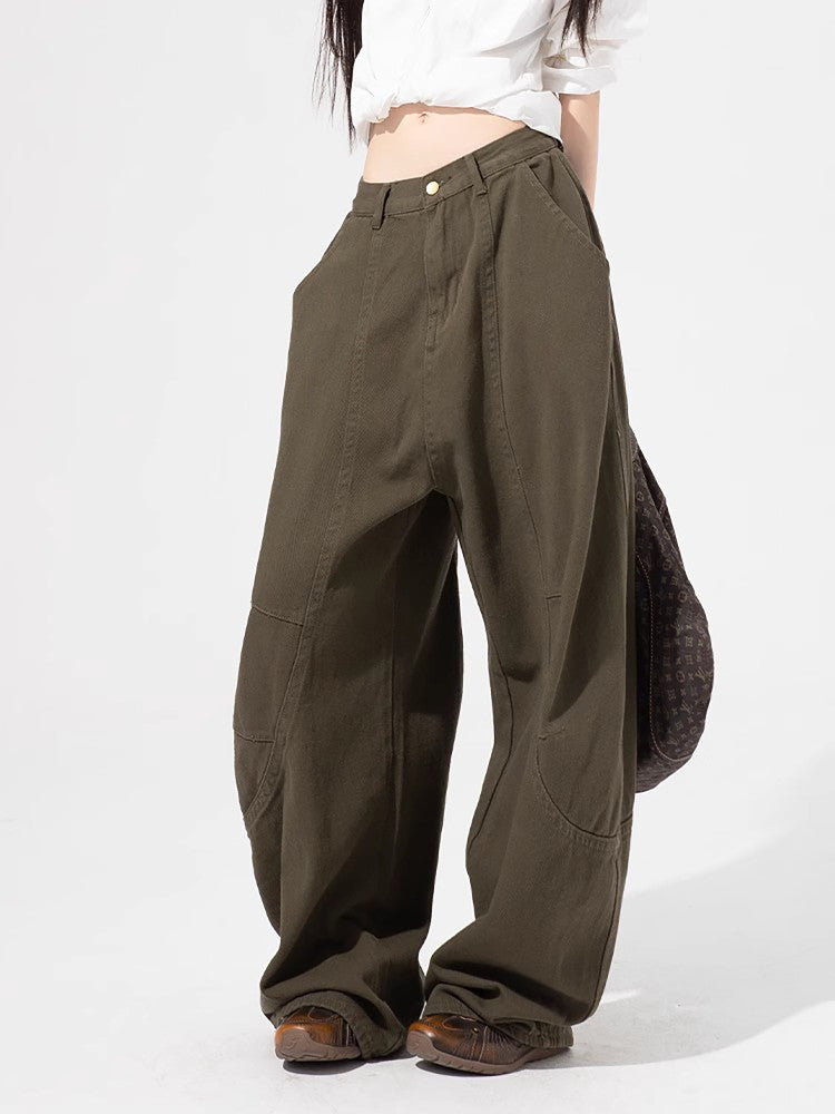 ZAVK curved wide-leg jeans, front view