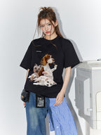 Puppy-Print Loose Tee