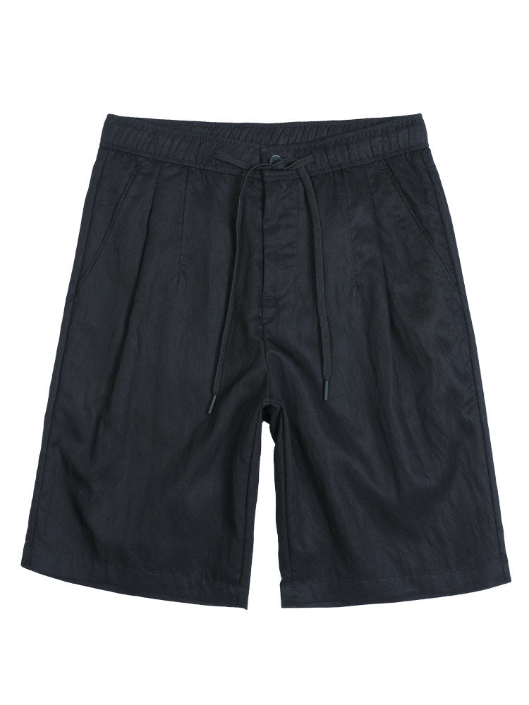 Lyocell Straight-Leg Casual Shorts