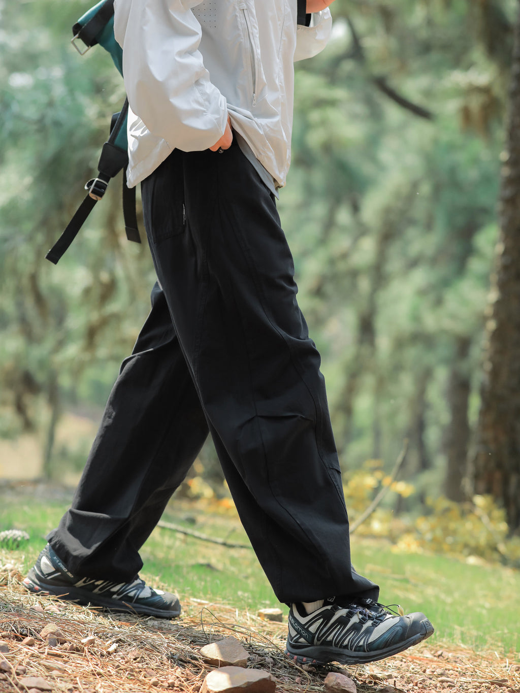 Split-Hem Wide-Leg Trousers