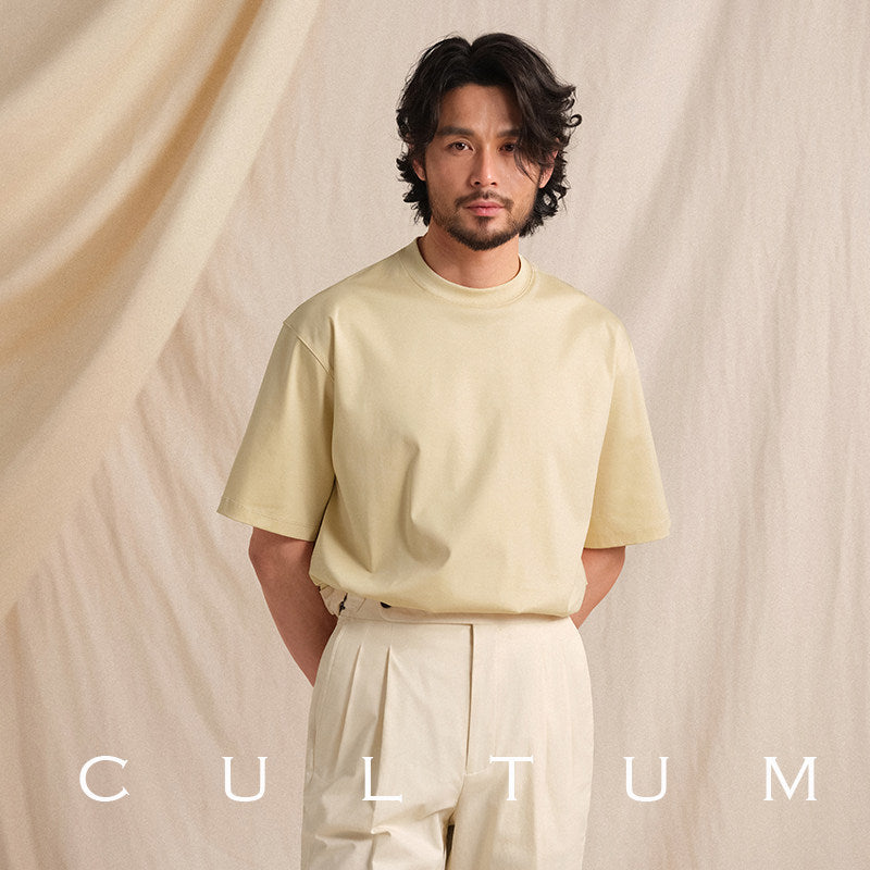High-Count Silky Cotton Crew Neck Tee