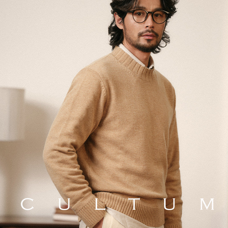 Long-Sleeve Crew Neck Knit Sweater