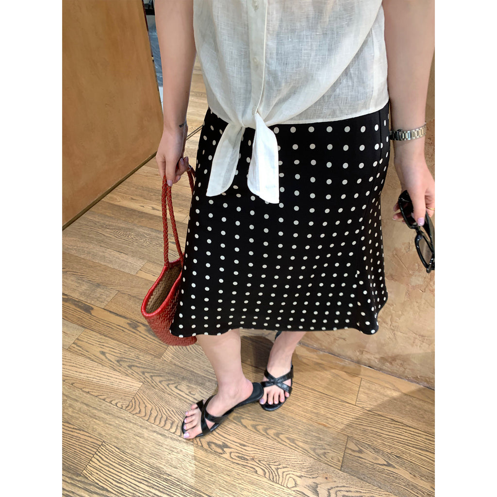Satin Polka-Dot Mermaid Skirt