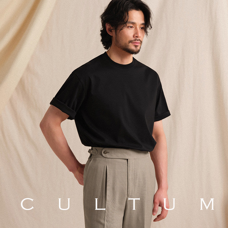 High-Count Silky Cotton Crew Neck Tee
