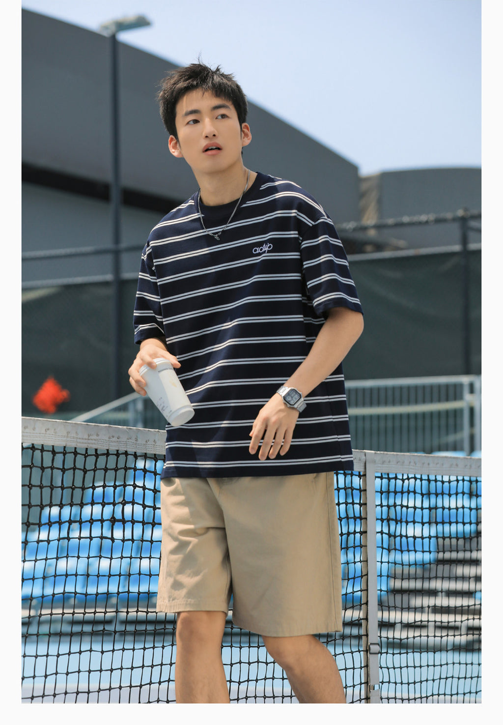 Casual Striped Short-Sleeve Tee
