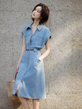 Washed Denim Sleeveless Dress