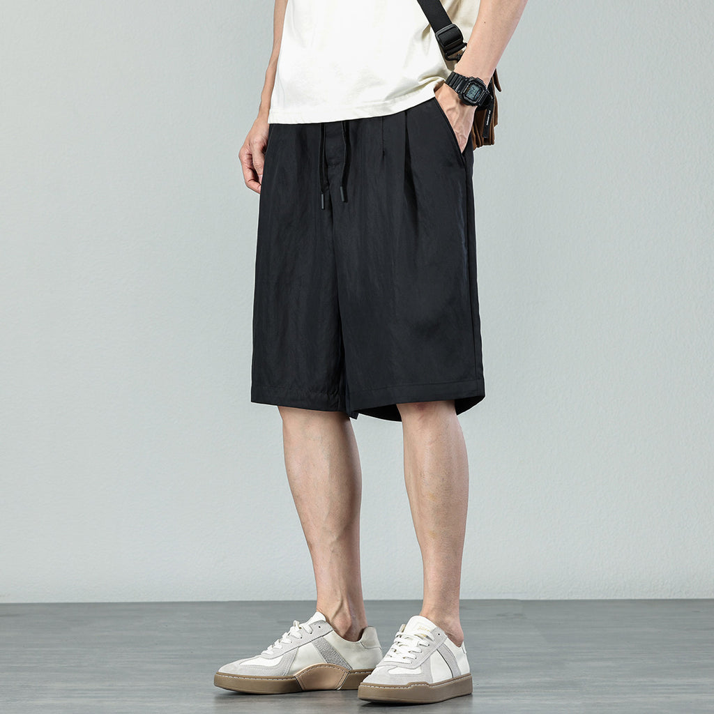 Lyocell Straight-Leg Casual Shorts