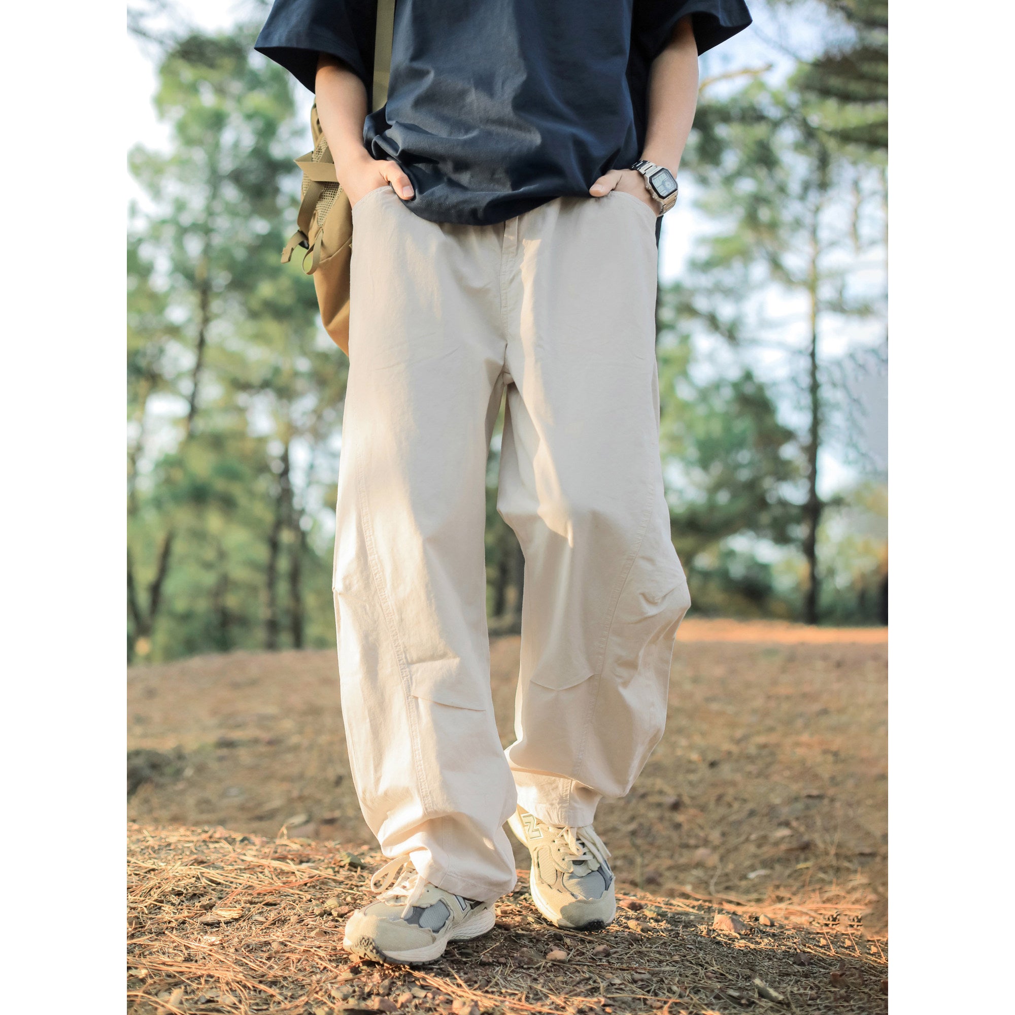 Split-Hem Wide-Leg Trousers
