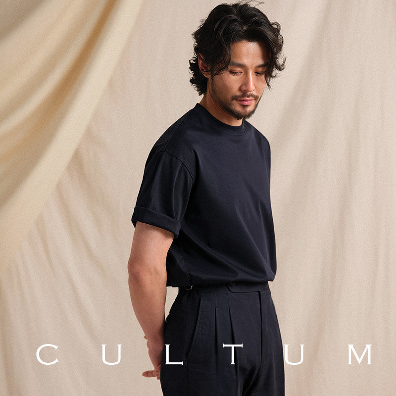 High-Count Silky Cotton Crew Neck Tee
