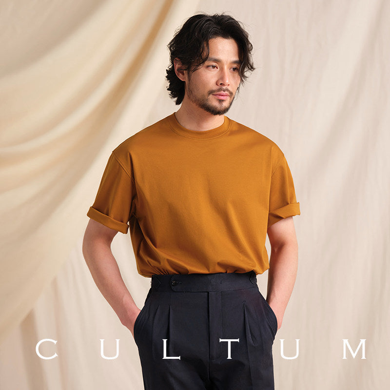 High-Count Silky Cotton Crew Neck Tee