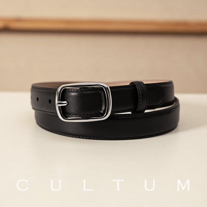 Genuine Leather Pin-Buckle Belt