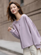 DME Style crewneck sweatshirt for women in cotton blend