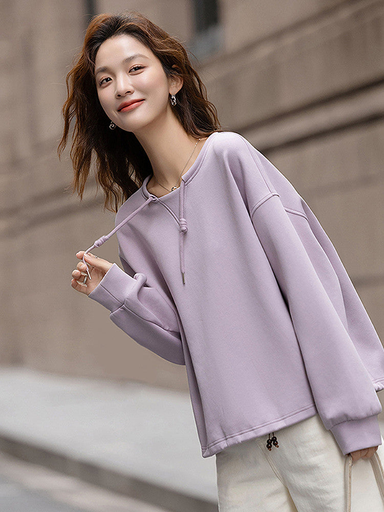 DME Style crewneck sweatshirt for women in cotton blend