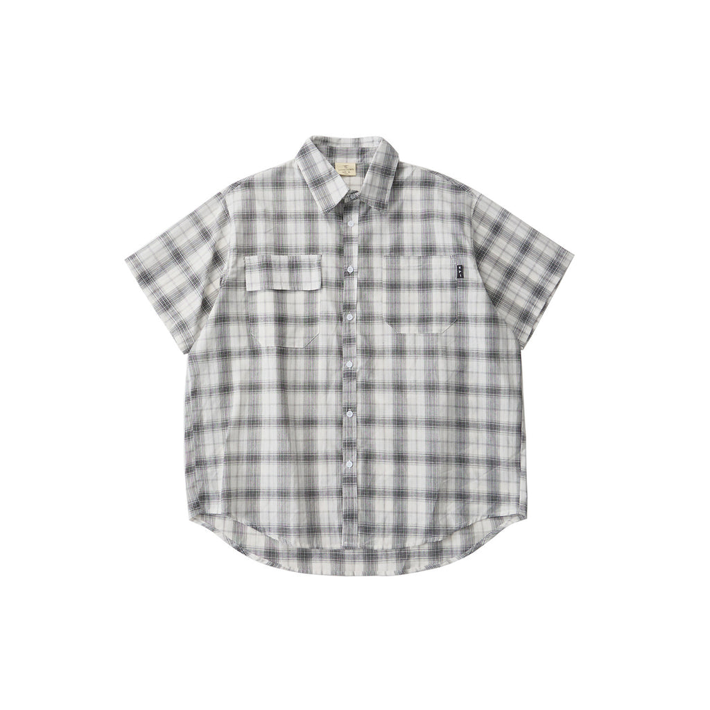 Vintage Plaid Drop-Shoulder Shirt