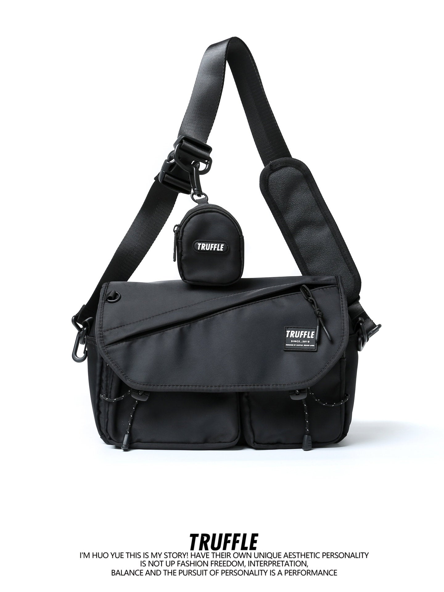 Truffle crossbody shoulder backpack