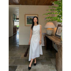 Irregular-Hem Sleeveless Dress