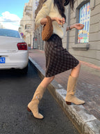 Vintage Plaid A-Line Skirt