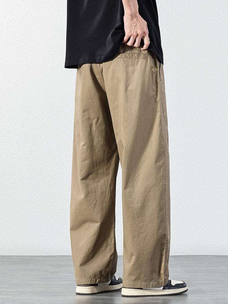 Wide-Leg Elastic Casual Pants