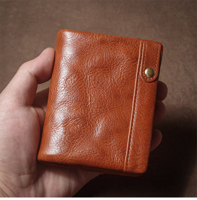 Mr. Mirror vegetable-tanned leather wallet in cowhide
