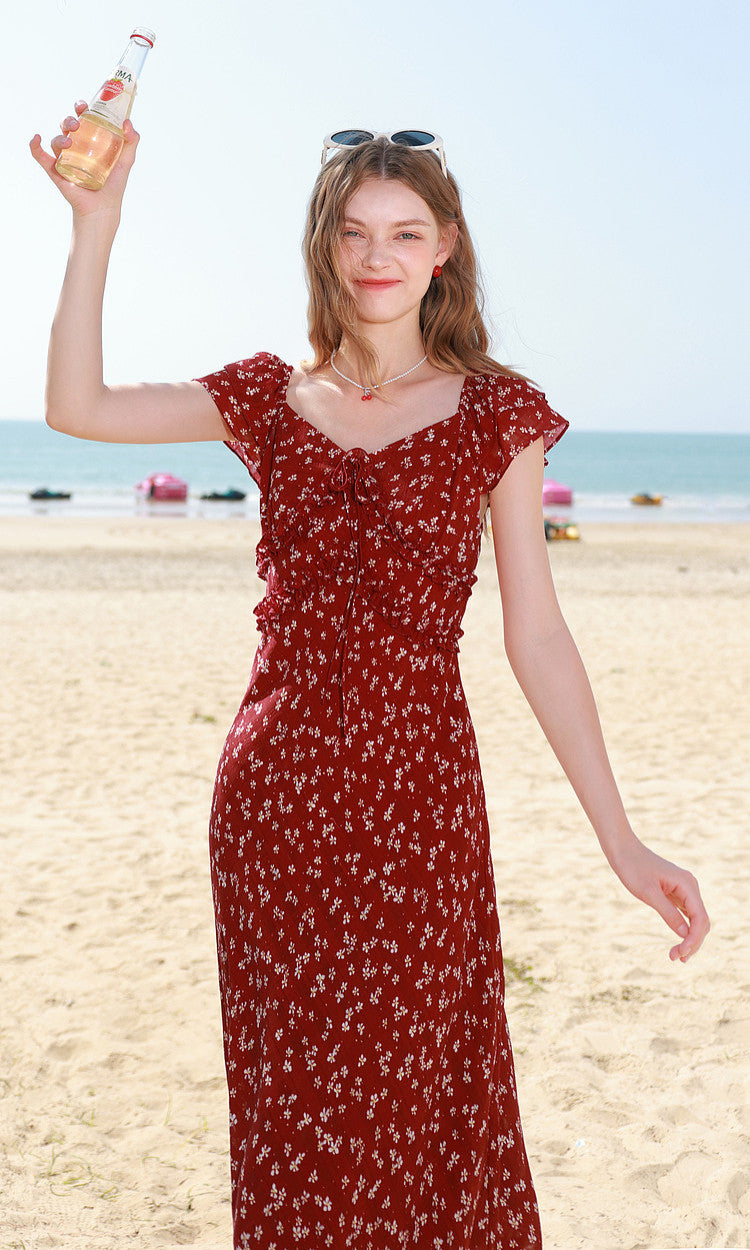 Chiffon Floral Maxi Dress
