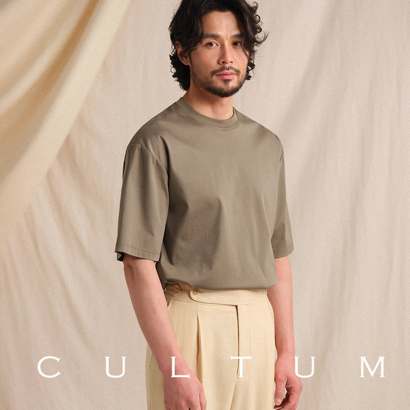 High-Count Silky Cotton Crew Neck Tee