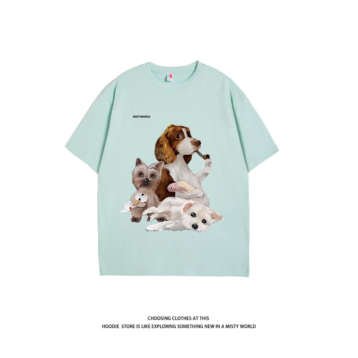 Puppy-Print Loose Tee