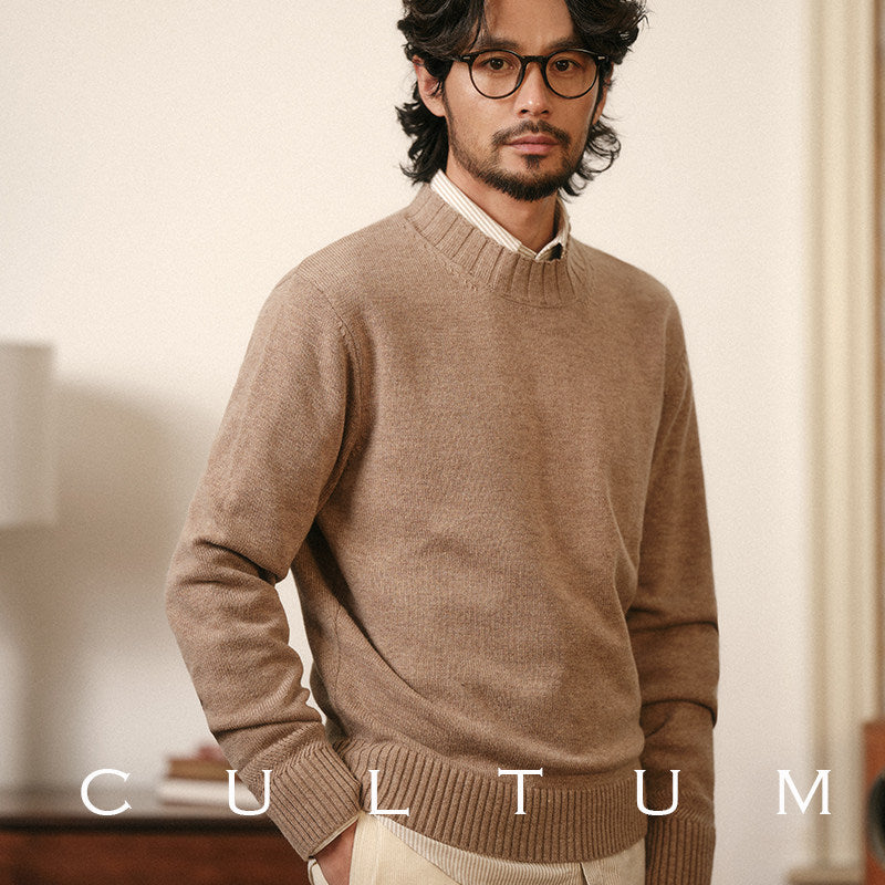 Long-Sleeve Crew Neck Knit Sweater