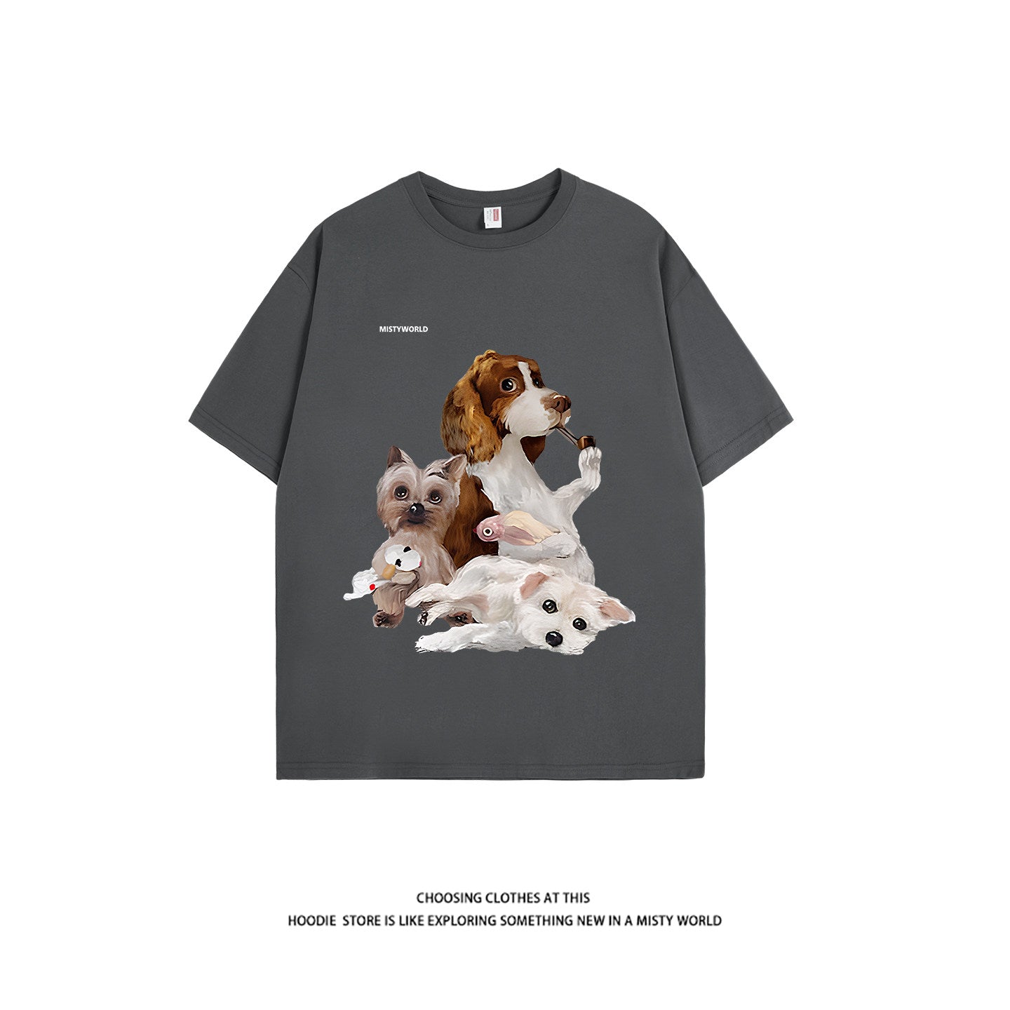 Puppy-Print Loose Tee