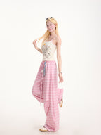 NERESUM flowy wide-leg cargo pants, side drape