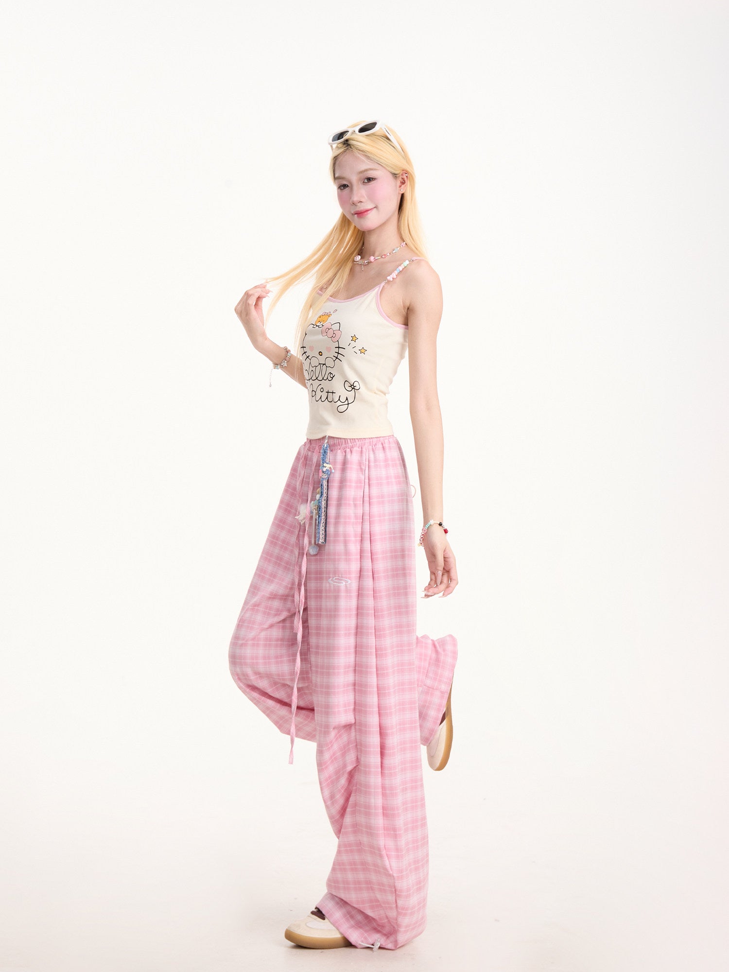 NERESUM flowy wide-leg cargo pants, side drape
