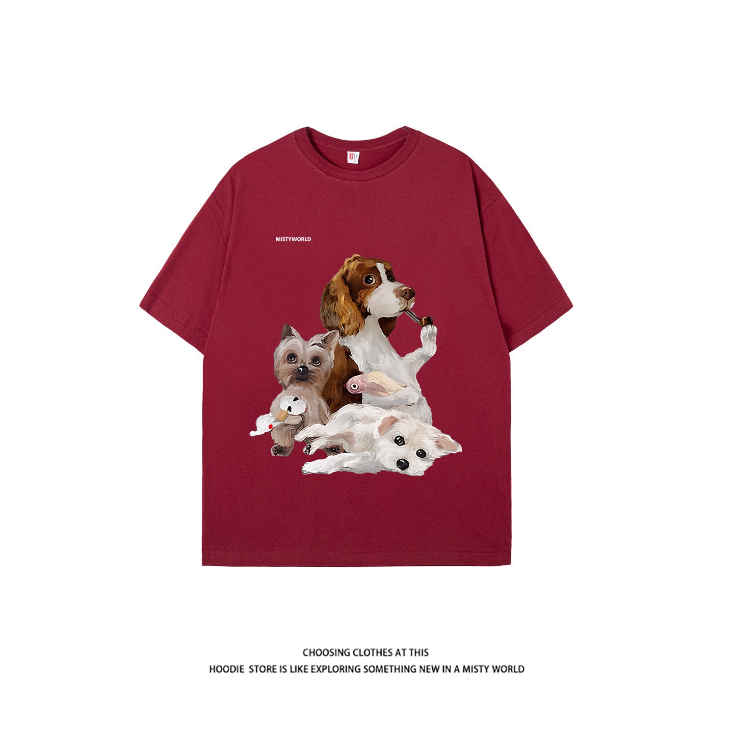 Puppy-Print Loose Tee
