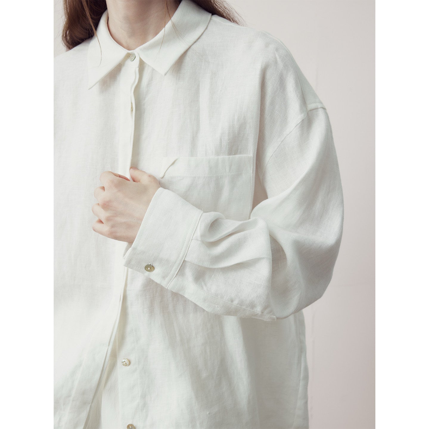 Lyocell Linen Drop-Shoulder Shirt