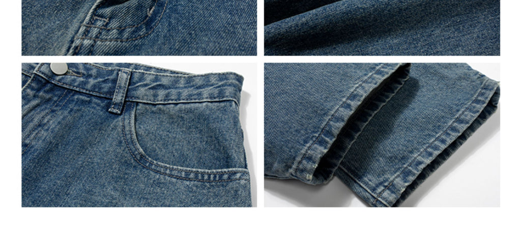 Draped Wide-Leg Jeans