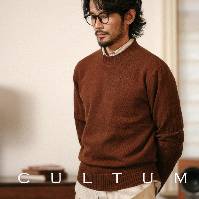 Long-Sleeve Crew Neck Knit Sweater