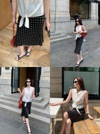 Satin Polka-Dot Mermaid Skirt