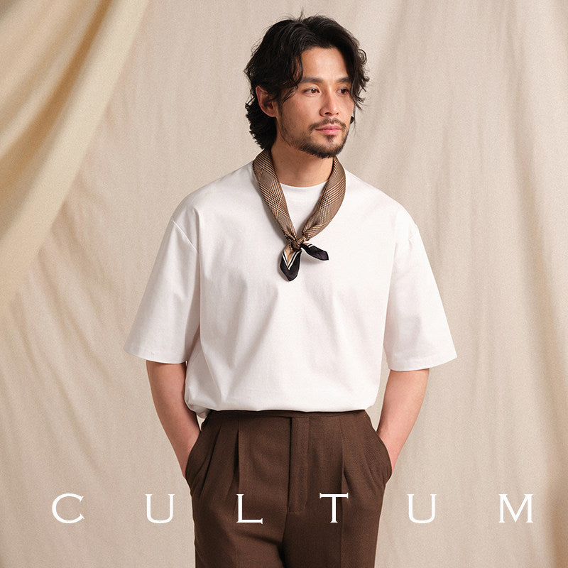 High-Count Silky Cotton Crew Neck Tee