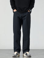 Draped Wide-Leg Cotton Pants