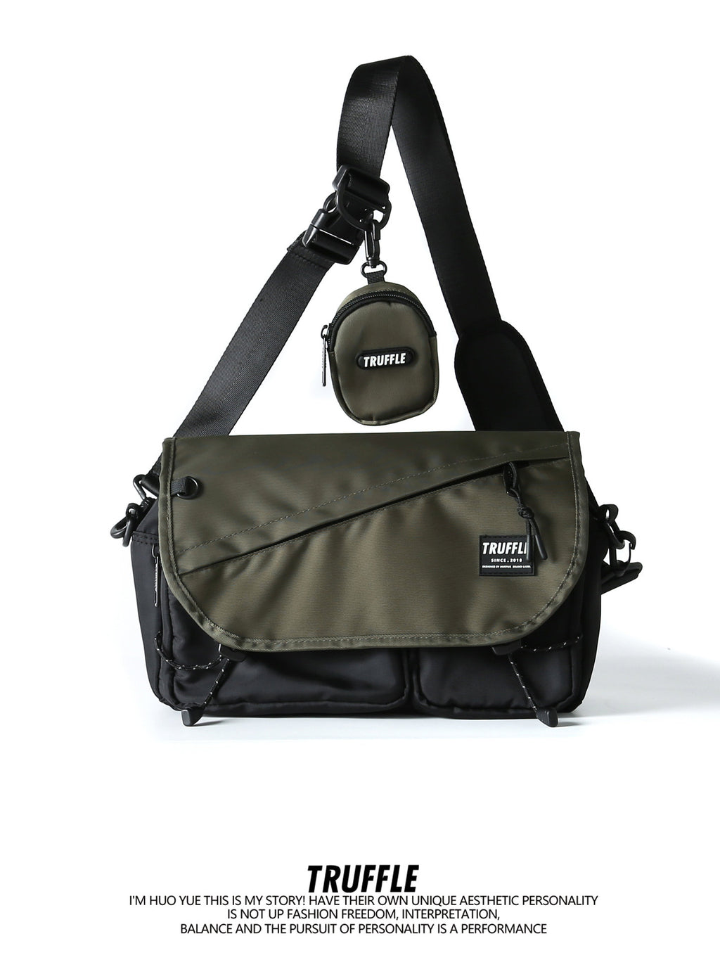 Truffle crossbody shoulder backpack