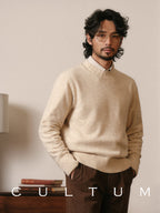 CULTUM merino wool sweater, knit texture detail