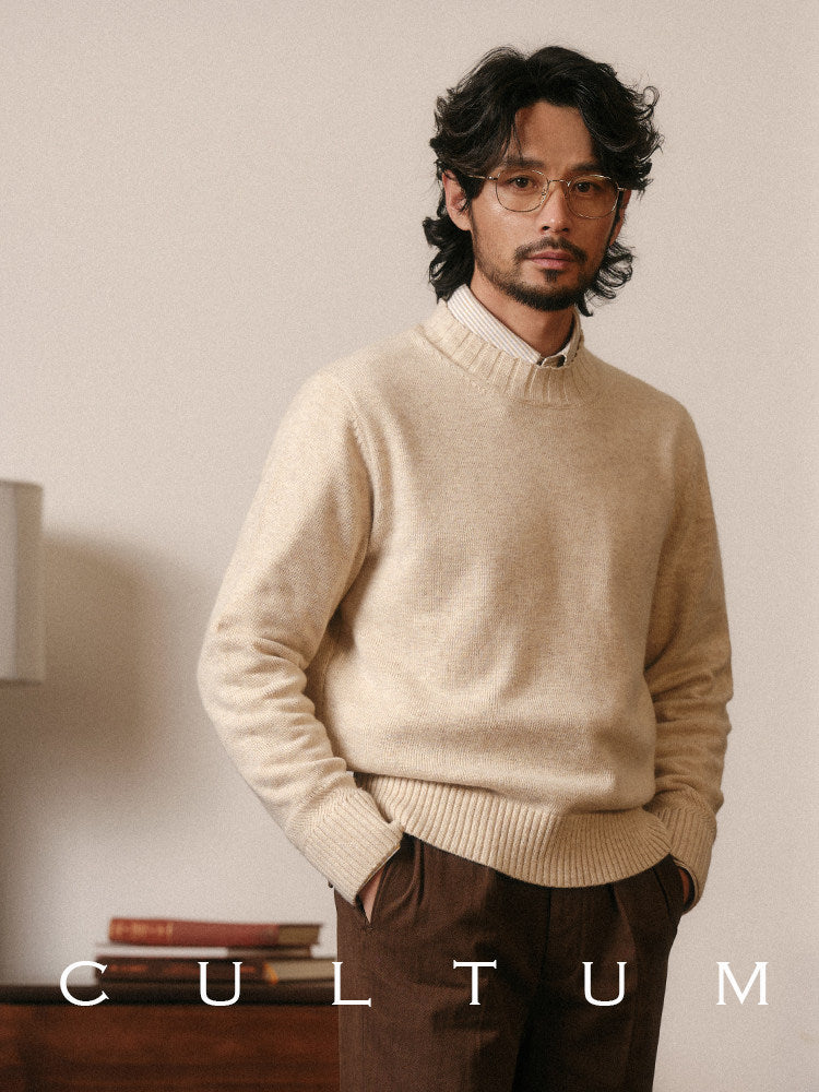 CULTUM merino wool sweater, knit texture detail