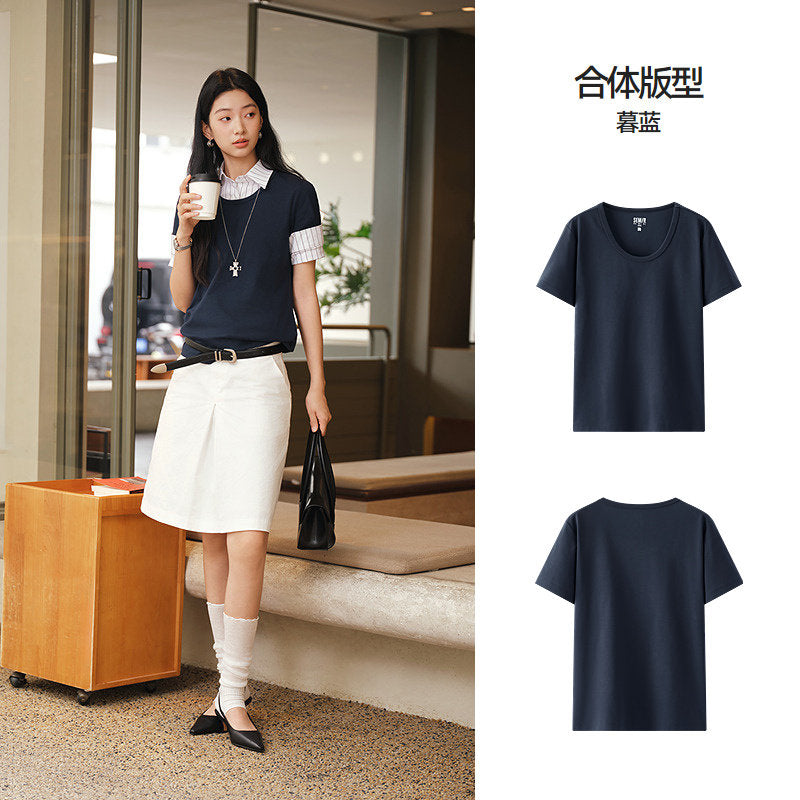U-Neck Drop-Shoulder Tee