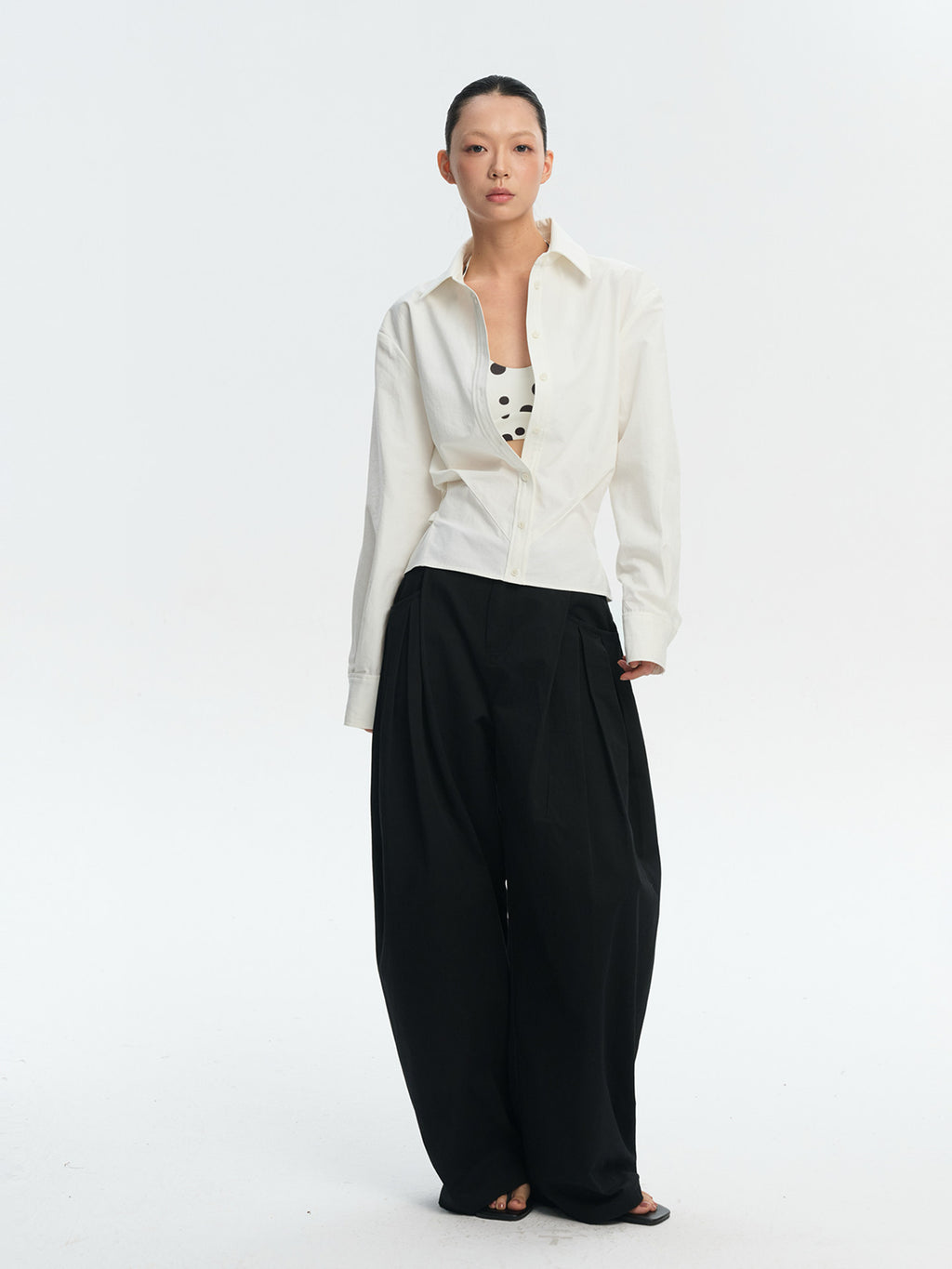 LINY LIBERTY loose long-sleeve cotton shirt for women, front view