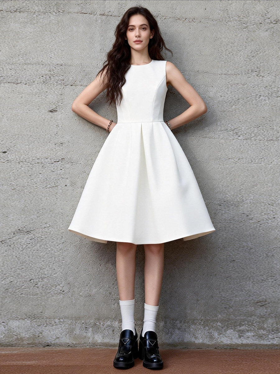 Waist-Cinching Sleeveless Dress